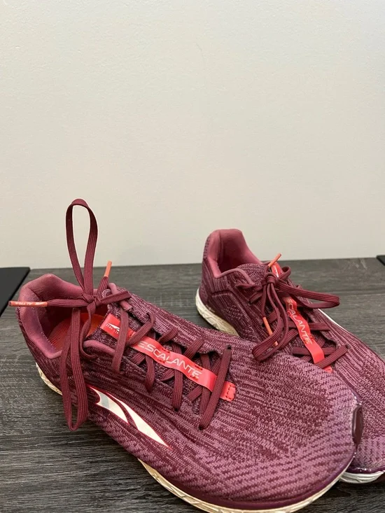 Altra Maroon Knit Running Sneakers with Orange Inner - Picture 4 of 6